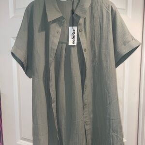 Zagora Olive Green Short Sleeve Shirt